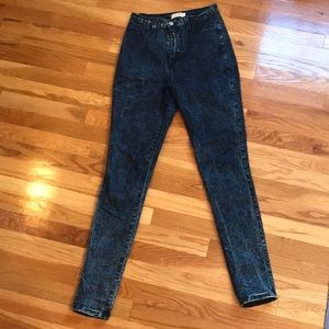 High Waisted Blue-Denim Wash Jeans